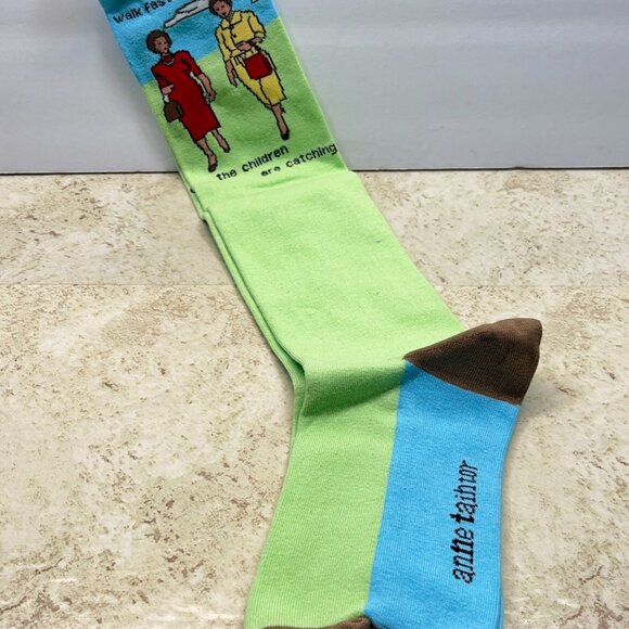 Anne Taintor Knee High Socks "Walk Faster...The Children Are Catching Up" Funny - Picture 2 of 7